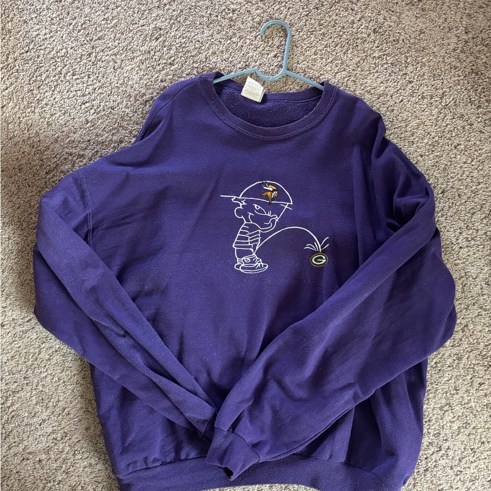 Vintage Jerzees Minnesota Vikings Rivalry Purple Crewneck